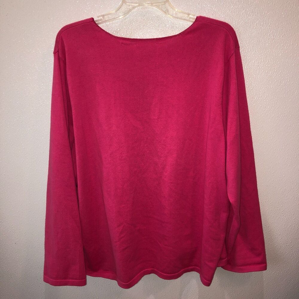 VTG Elisabeth Liz Claiborne Womens 3X Pink Floral Flower Long Sleeve Shirt Top - Picture 7 of 10
